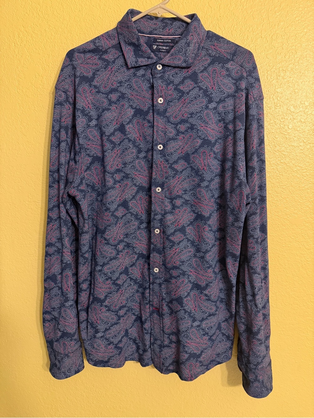 Cremieux Navy Paisley Long-Sleeve Button-Down Shirt